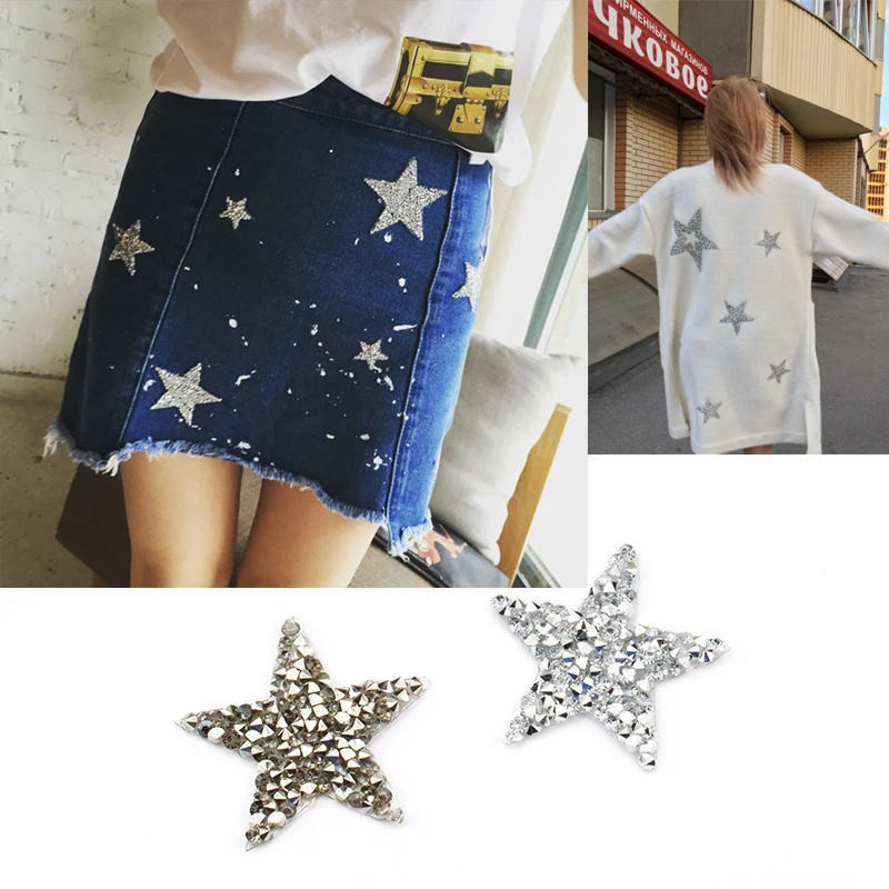 Pērle Rhinestone Zvaigžņu Plankumi Piešūt Stickes Aplikācijas 3D Roku darbs Fāzēm Diy T-krekls Appliques Drēbes, Apģērbu Uzlīmes