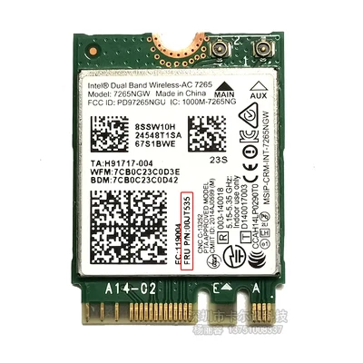 Vairumtirdzniecības Intel Wireless-AC 7265 7265NGW 802.11 ac WiFi, Bluetooth saderīgu 4.0 NGFF 867M Kartes LENOVO 00JT535