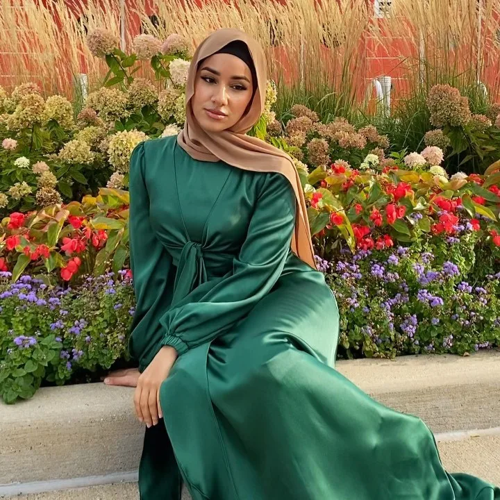 Ramadāna Zīda Musulmaņu Kleita abayas Sievietēm, Dubaija Islāmu Modes Apģērbu Kaftan Drēbes, Longue Femme Musulmane Vestidos Largos F2929