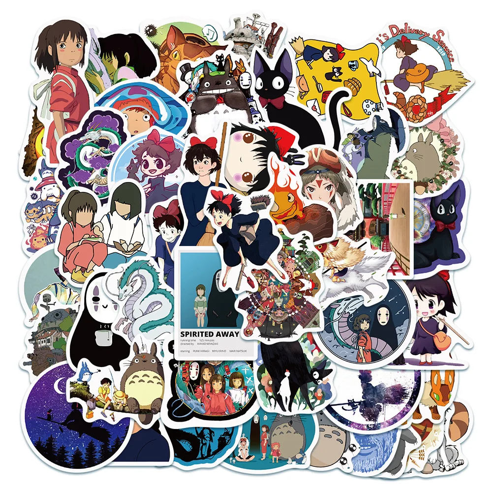 10/50GAB Hayao Miyazaki Anime Uzlīmes Moving Castle Dedzīgs Prom Karikatūra Uzlīmes Velosipēdu Klēpjdatoru Grāmatu Bagāžas Bērniem Rotaļlietas