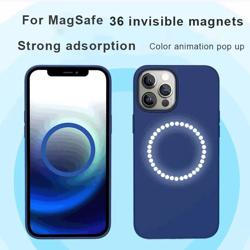 Magnētiskā Tālrunis Lietā par iPhone 12 Pro Mini Max MagSafe Bezvadu Lādēšanas Gadījumā 1:1 Oriģināls Luksusa Šķidro Silikonu Animācija Gadījumā