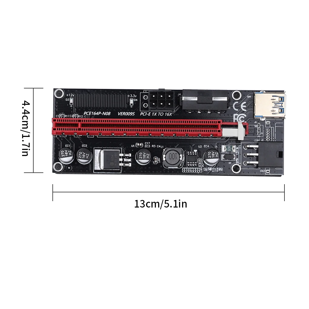 10 gab PCI-E Stāvvadu Valdes 1X, lai 16X GPU Extender Stāvvadu Karte PCI-E USB 3.0 GPU Adapteris ar 6pin Interfeiss