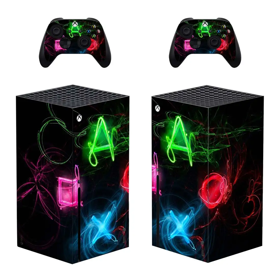 Simbolu Stilu Xbox Sērijas X Ādas kategorijas Uzlīme uz Konsoles & 2 Kontrolieri Vinila Decal Aizsardzības Ādas Stilu 12