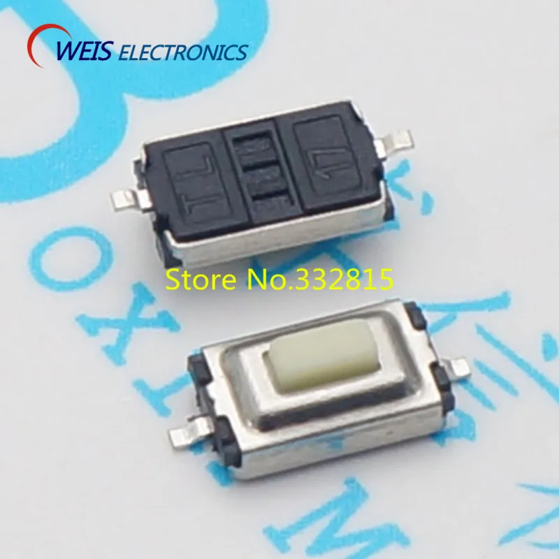 200PCS Mikro SMD Tact Switch 2 Pin 3*6*2.5 MM Īslaicīgs Elektronisko spiedpogu 3x6x2.5 3x6x2.5mm slēdži