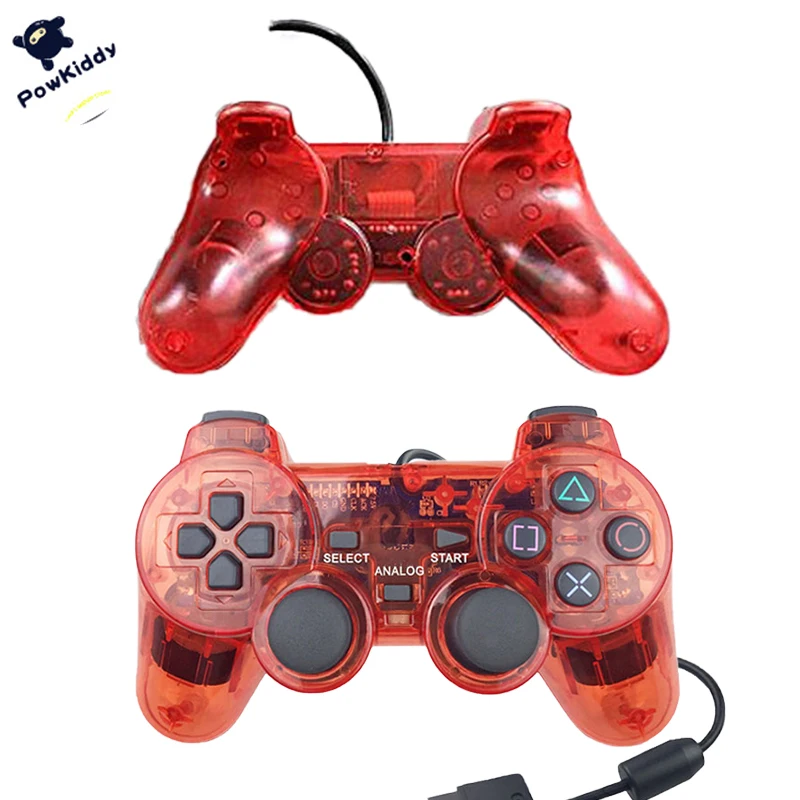 Powkiddy Par PS2 Bezvadu/Vadu 2.4 G Kontrolieris Sony Playstation2 Tālvadības Dual Dvīņu Šoks Vibrācijas spēļu vadāmierīces Krāsu Kursorsviru