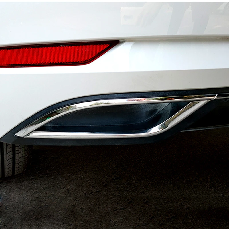 ABS Chrome Auto Aizmugures Izplūdes Caurules Muffler Padomus Vāciņš Melns VW Golf 7.5 MK7 Piederumi 2018 2019