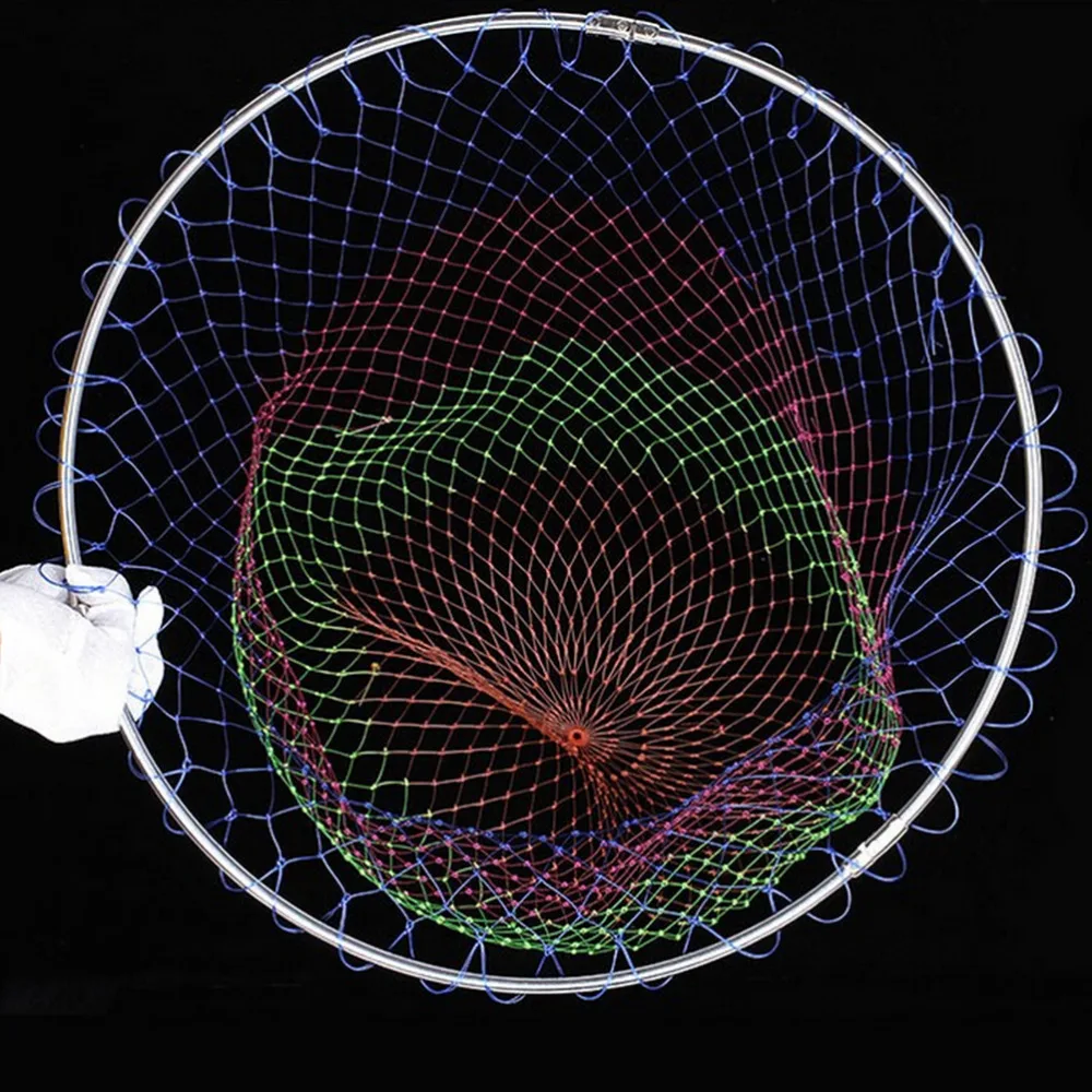 3 Izmēri Neilona Zvejas Tīklus, makšķeres Saliekams Rhombus Acs Caurumu 3Sizes Dziļums Locīšanas Dip Neto visiem Zvejas