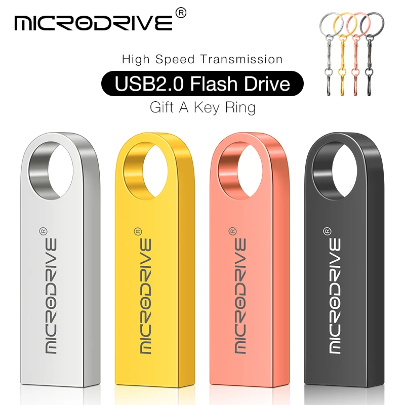 Metāla USB Flash Drive 8GB 16GB 32GB 64GB Atslēgu piekariņi Pen Drive USB Flash var darīt Pielāgotu Logo USB Stick Reālās spējas Pen drive