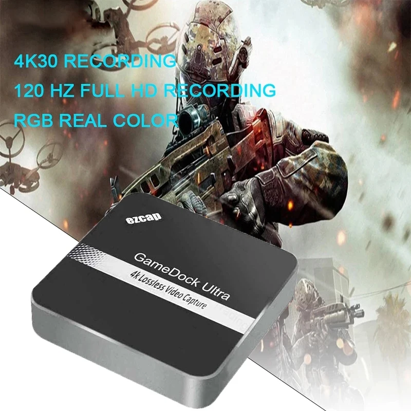 EZCAP 320B 4K HDR USB Video Capture Karte, HD ar USB 3.0 2.0 HDR 1080P 60FPS Ieraksta Tiešraidi PS4 Slēdzis Kameras