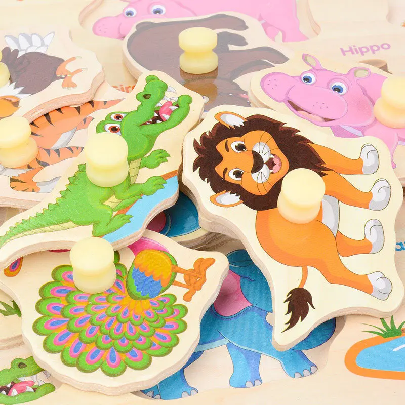 Baby Roku Satveriet Valdes Koka Rotaļlietas, 3d Puzles Augļu un Dārzeņu Dzīvnieku Izziņas Jigsaw Puzzle Bērniem, Montessori Izglītības Rotaļlieta