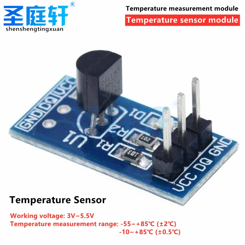 DS18B20 temperatūras mērīšanas modulis temperatūras kontroles slēdzis temperatūras sensora modulis DS18B20 attīstības padome
