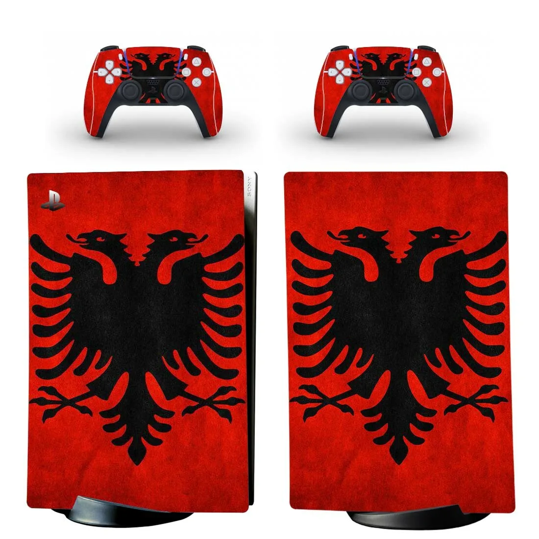 Albānijas Valsts Karoga PS5 Digitālā Izdevuma Ādas Decal Uzlīmes Vāks PlayStation 5 Konsole un 2 Kontrolieri PS5 Ādas kategorijas Uzlīme