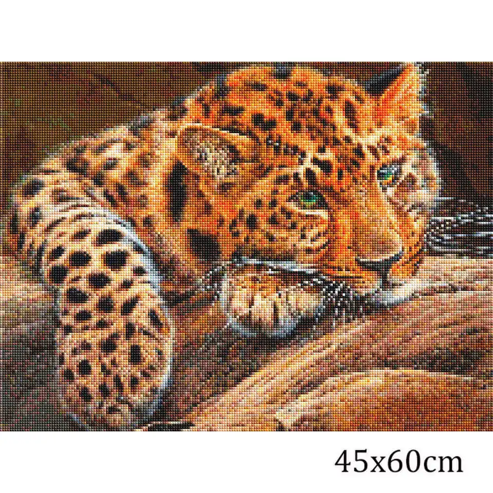 AZQSD Dimanta Krāsošana Leopard Pilnu Kvadrātveida 5d Diy Dimanta Izšuvumi Dzīvnieku Rhinestones Cross Stitch Komplekti, Dāvanu, Mājas Dekoru