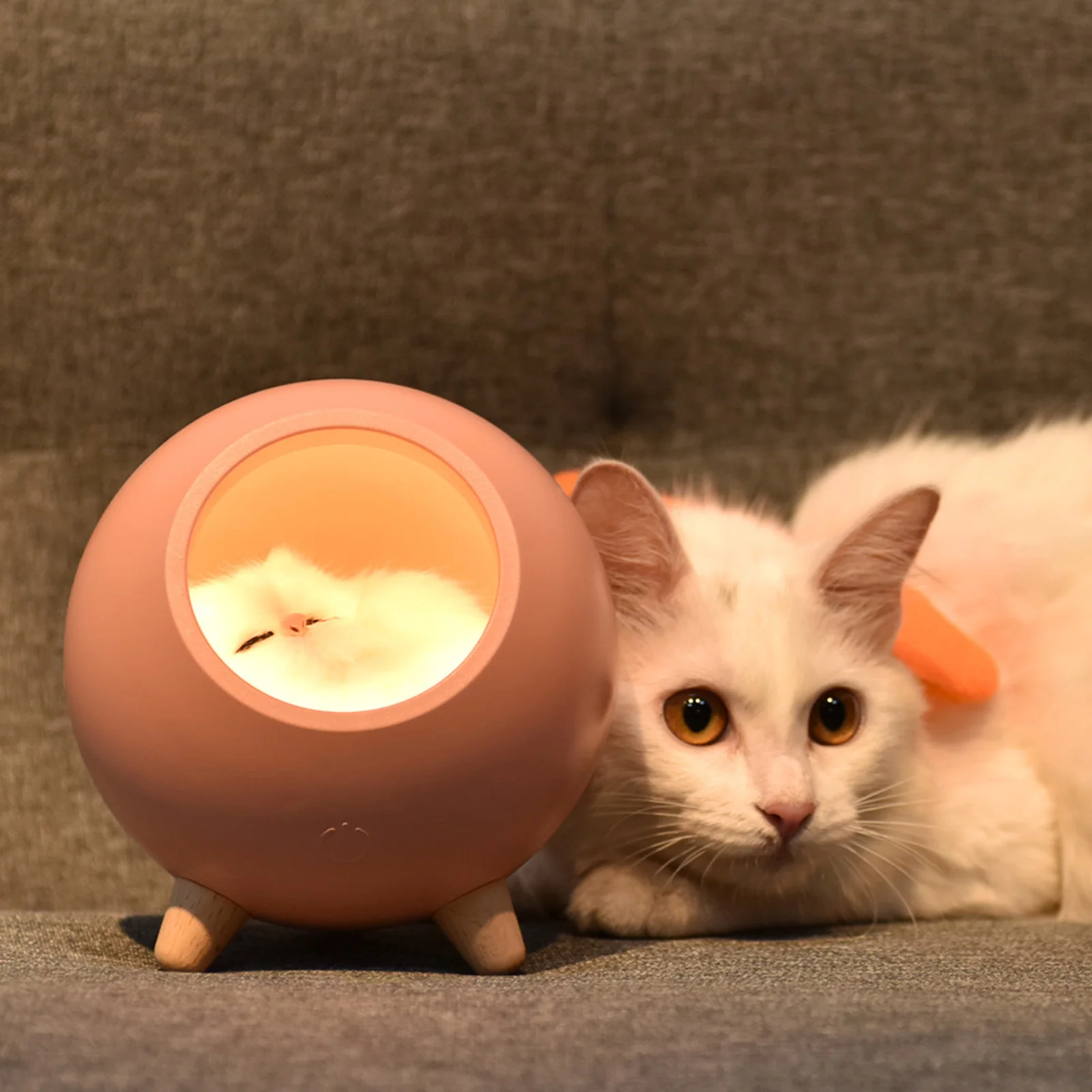 Kaķis Pet House Atmosfēra Lampas LED Nakts Gaisma Cute Maz Pet Cat House Nakts Gaisma USB Touch Bezpakāpju Dimming Atmosfēru Gaismas