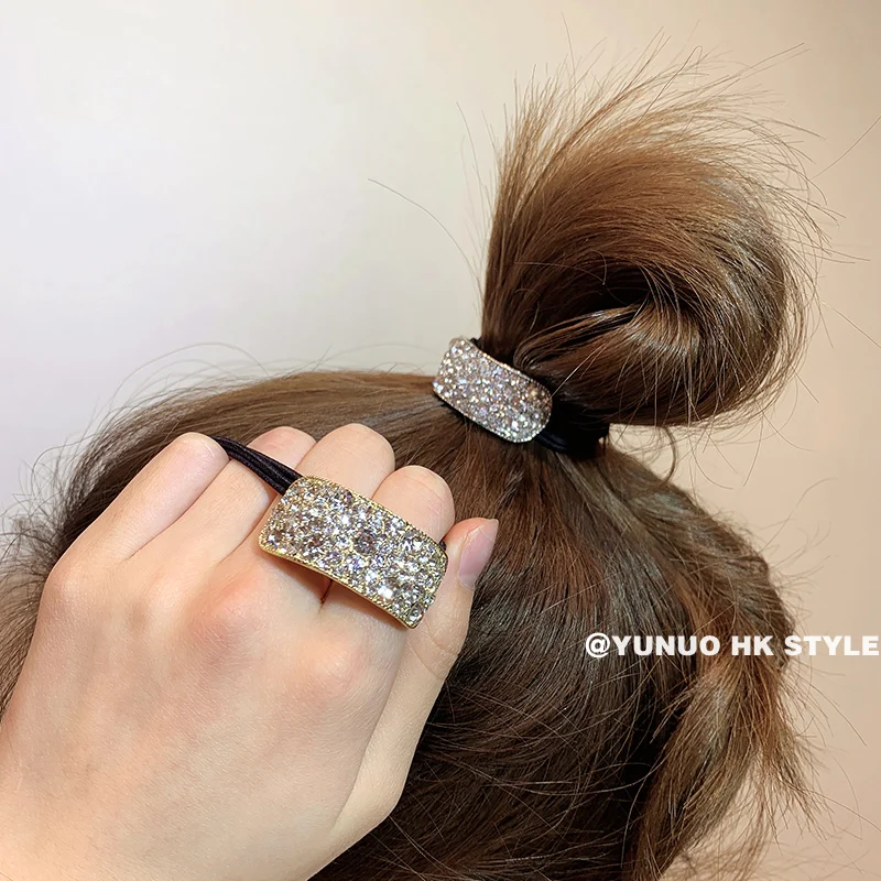 Jaunā Sieviešu Temperaments Diamond Matu Lentes Ap Galvu Stiprināmas Meitenes Korejas Elastīgu Gumiju Vienkārši Kosa Turētājs Hairband 2021