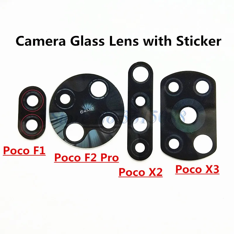 2gab Jaunu Kameru, Stikla Objektīva Vāciņu ar Uzlīmi, Uz Xiaomi Pocophone Poco X2 / Poco F2 Pro F1 / Poco X3 NFC Rezerves Daļas
