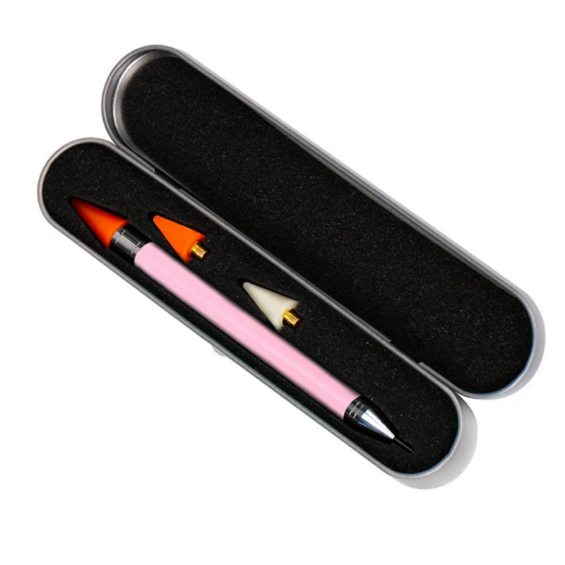 Nomaināms Vaska Galvu Punktu Urbt Pildspalvu Dubultā Vadītājs Dimanta Izšuvumi 15CM Nagu Mākslas Instrumentu, 1 Komplekts DIY Dimanta Krāsošanas Pildspalvas Akrila