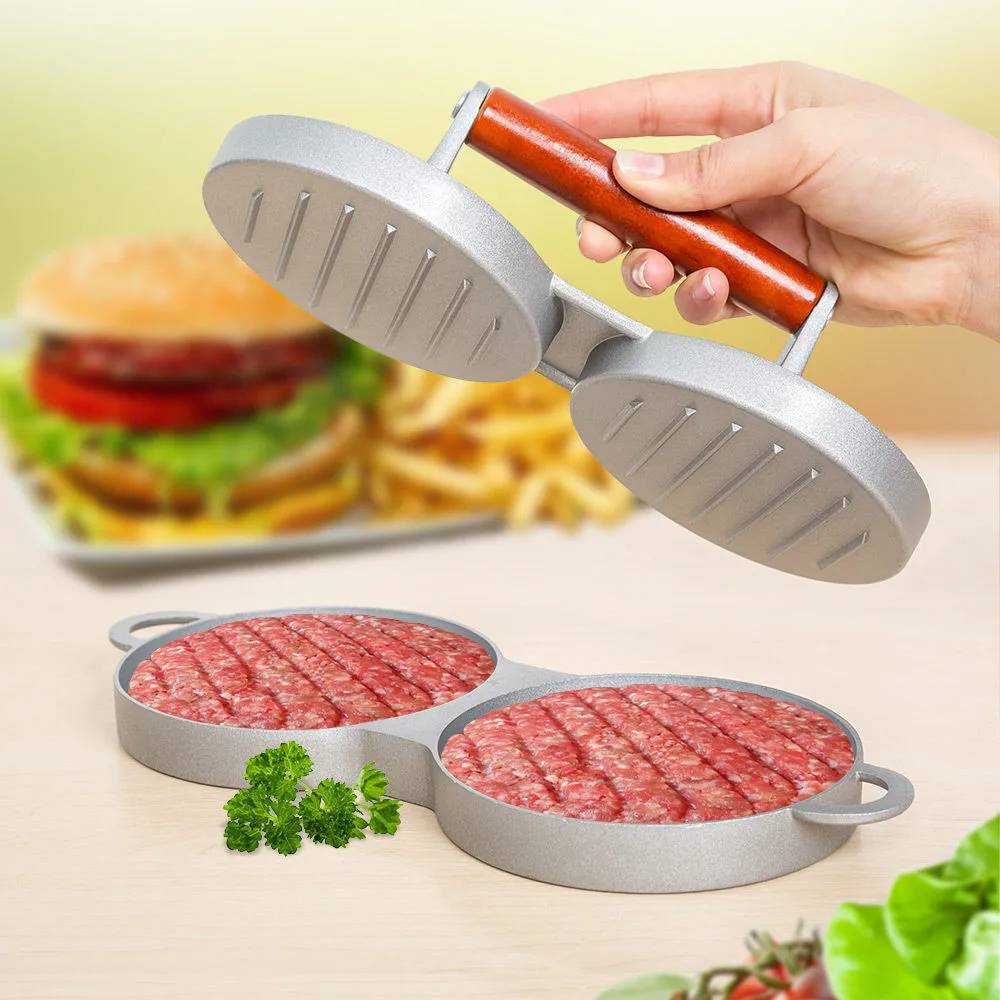 DIY Kūkas Patty Maker Alumīnija Nonstick Dubultā Burger Nospiediet Hamburger Krabju Mājas Virtuve