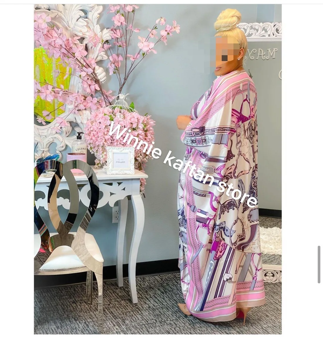 Tuvajos Austrumos 2021. Gada Vasarā Tautas Tradicionālo Kimono Sievietēm Bezmaksas Lieluma Eiropas Apdrukāta Zīda Āfrikas Sieviešu Caftan