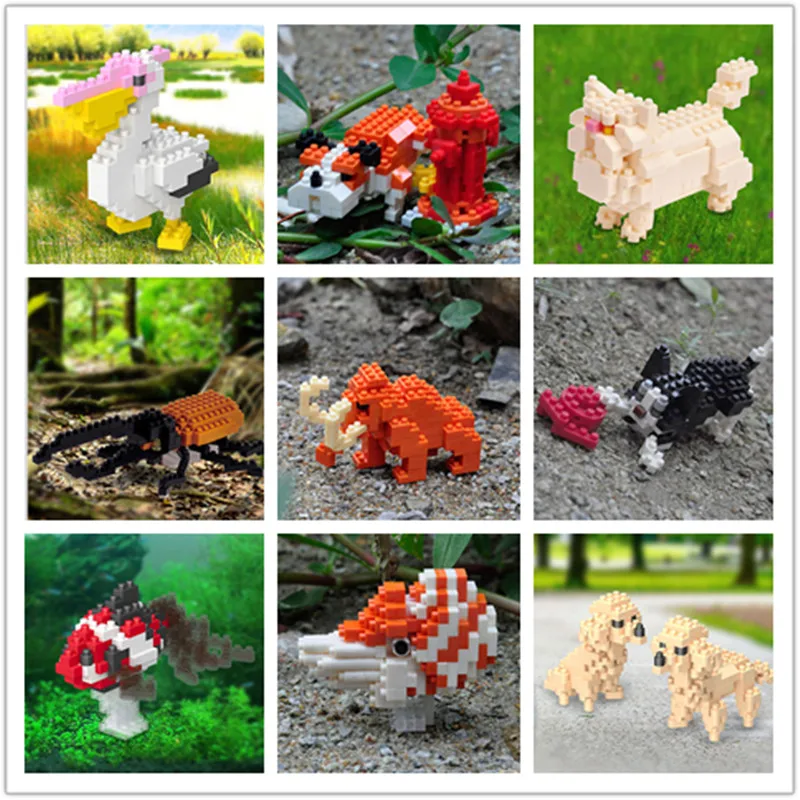 Wisehawk Dimanta Mini Celtniecības Bloki, Dzīvnieku Rotaļlietas, Soma Ķieģeļi, Suns, Kaķis, Trusis un Panda Sērija Bērniem Dāvanas B32-D15
