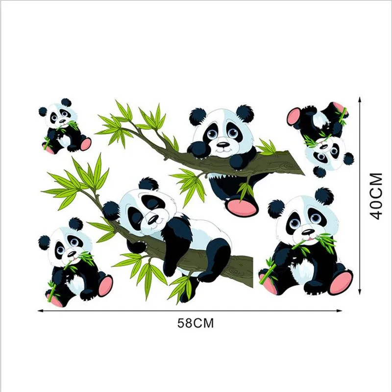 1gb Jaunu Bamboo Panda Sienas Uzlīmes dzīvo jamo istabu Guļamistaba Bērnu Istaba Noņemama Apdare, Uzlīmes 40*58cm