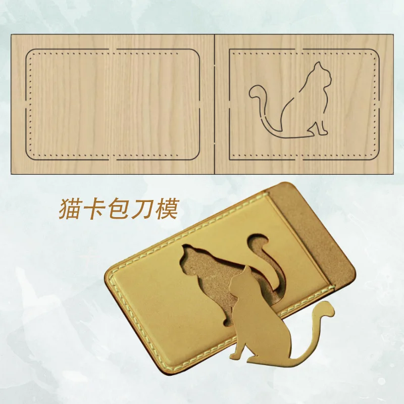 Japānas Tērauda Asmens DIY rokasgrāmata nazis pelējuma lāzera nazis pelējuma cat modelis kartes pakete, Ādas rīki 100x70mm
