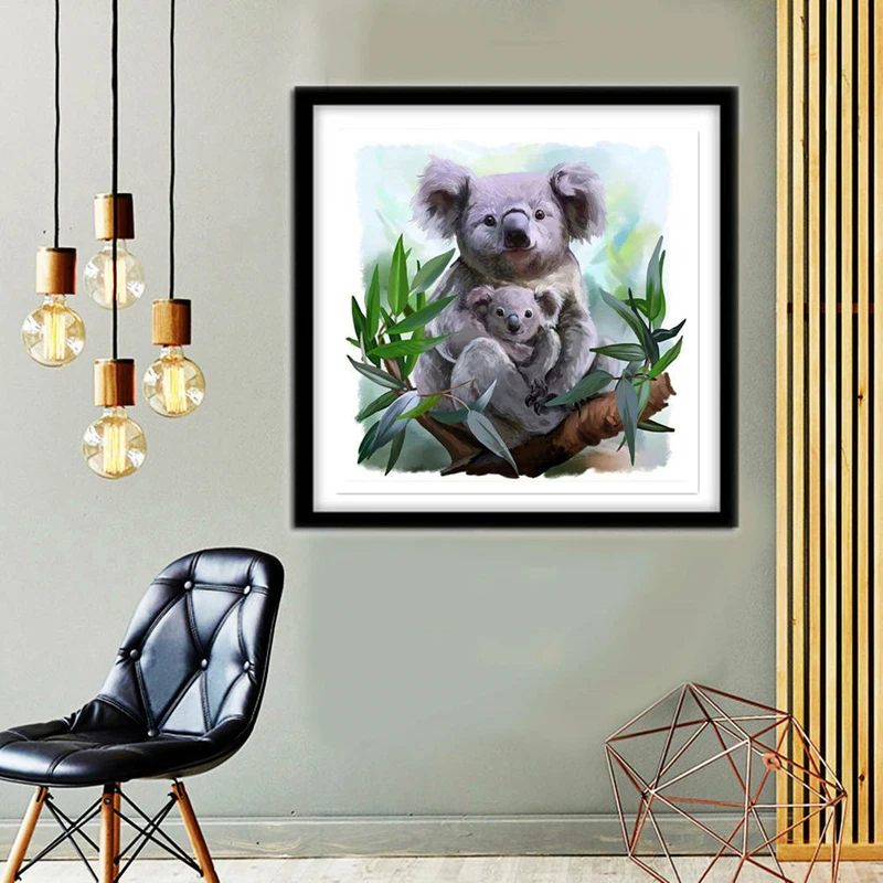 5d Diy Dimanta Mozaīkas Dimanta Krāsošanas Komplekts Koala Māte Un Dēls Par Koku Dimanta Izšūšana Modeļi Sienas Mākslas Mājas Dekoru