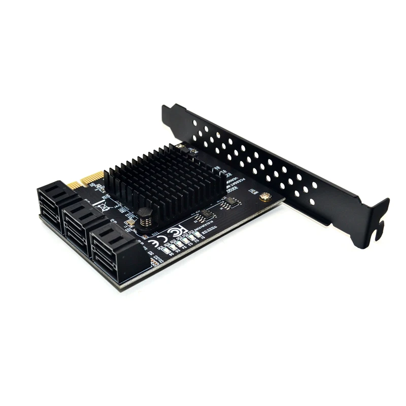Marvell 88SE9215 čipu 6 SATA porti 3.0 PCIe paplašināšanas Karti PCI express SATA Adapteris SATA 3 Pārveidotājs ar Siltuma Izlietne, lai HDD