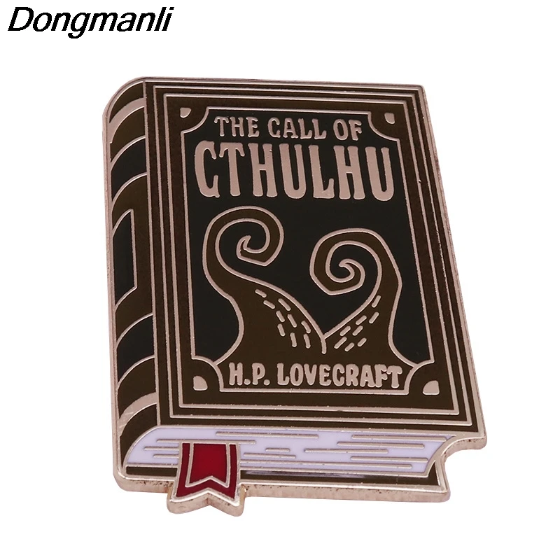 P5107 Dongmanli Book Pin Badge Lovecraft Brooch Backpack Bag Collar Lapel Jewelry