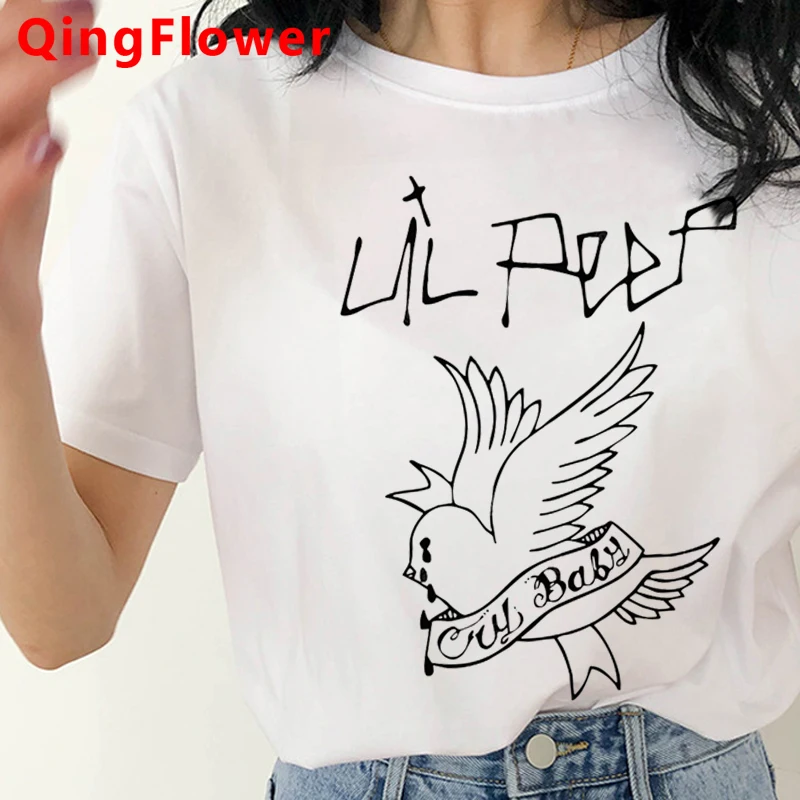 Lil Palūrēt t-krekls sievietēm balts t krekls vintage harajuku pāris grunge t drēbes grafikas tees sievietes estētisko