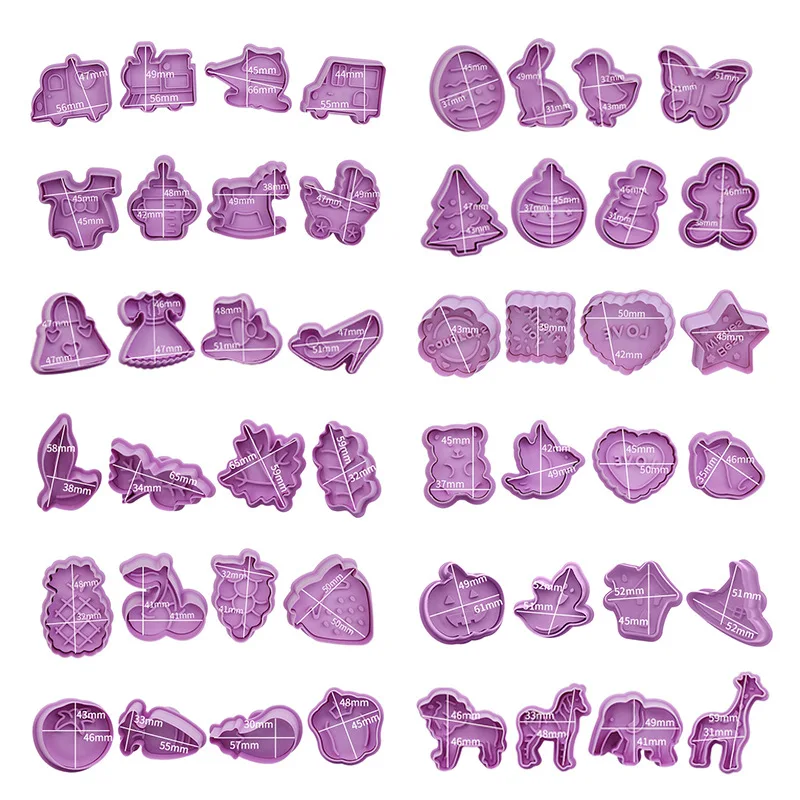 4gab/Set Zīmogs Cepumu Pelējuma 3D Cepumu Kūka Virzuli, Kuteris, Konditorejas Dekorēšanas DIY Pārtikas Pomādes Cepšanas Veidnes Rīki Sniegavīrs Lācis