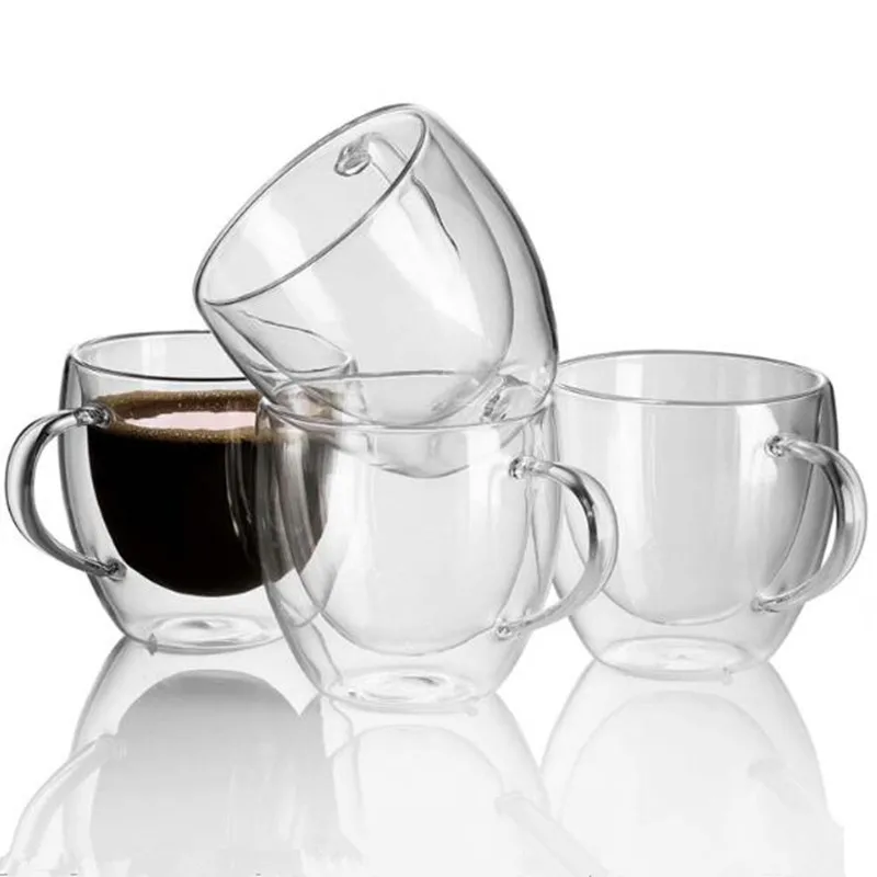 150ml Dubultu Sienu Izolācijas Stikla Espresso Krūze Roku Siltuma Izturīgs Tējas Dzēriena Tases Pārredzamu Drinkware Kafijas Krūze Kauss