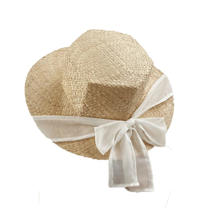 Cepure Sievietēm, Rafija 6-sided high-end saules cepure dāmas atpūtas brīvdienas Panama beach cepuru modes lentes Sejsegu Klp