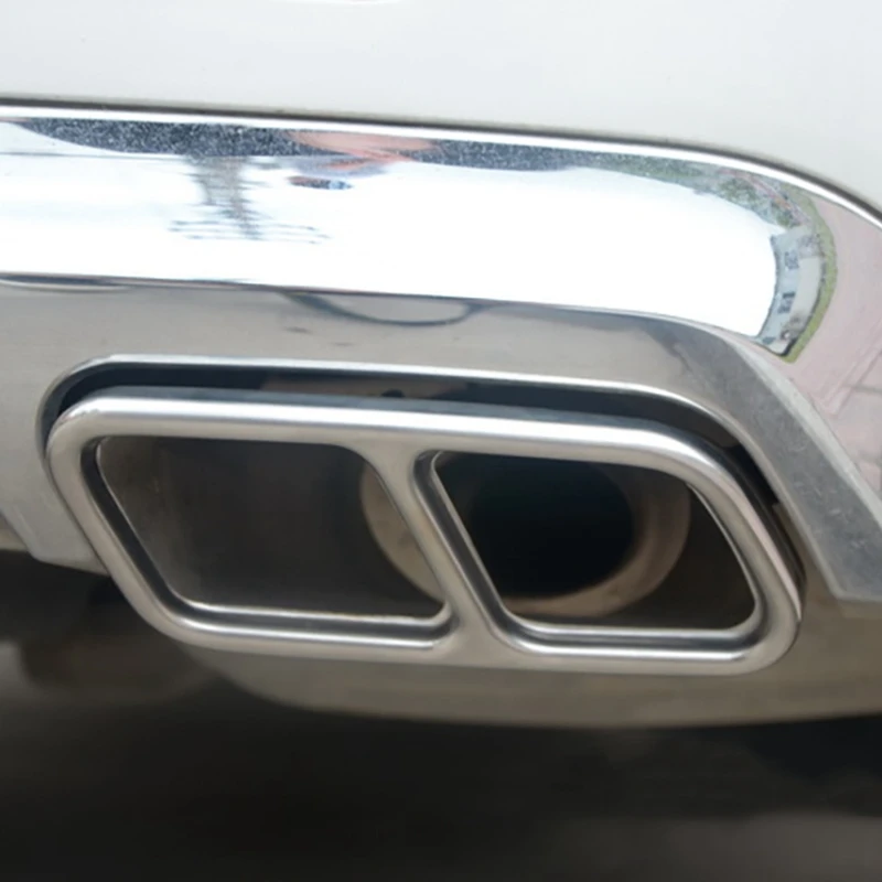 Nerūsējošā Tērauda Automašīnas Aizmugures Dual Izplūdes Muffler Cauruļu Vāciņu, Melns, Astes, Rīkles Rāmis Benz GLK X204 CLS W218 2012-2017