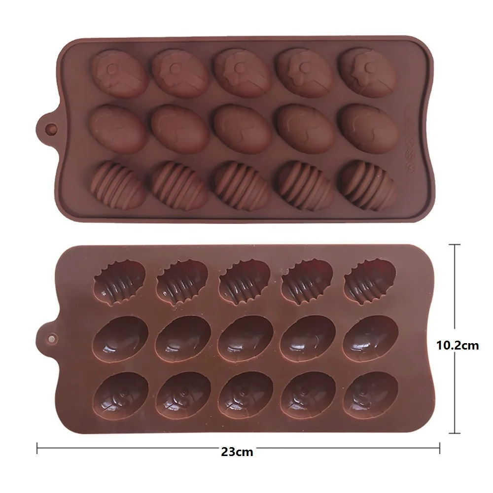 1pc 15 Caurumi Lieldienu Olas Silikona Šokolādes Pelējuma Ziepju Veidā, Candy Bar Kūka Dekorēšanas Veidnes 3D Pomādes Veidnes Virtuves Cepšanas Rīku