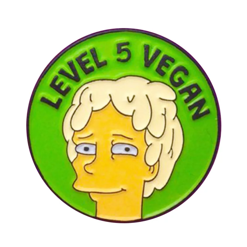 5. līmenis vegāns emaljas pin cartoon TV metāla žetons par godu, lai ingram