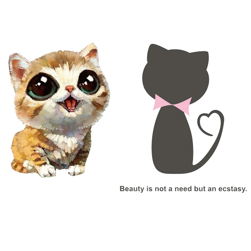 Patchs Dzelzs Drēbes Gudrs Dzīvnieks Kaķis Termo Pārneses Apģērbu Svītras Uzlīmes Bērniem DIY T-krekls Mazgājams Nozīmītes Drukāt E