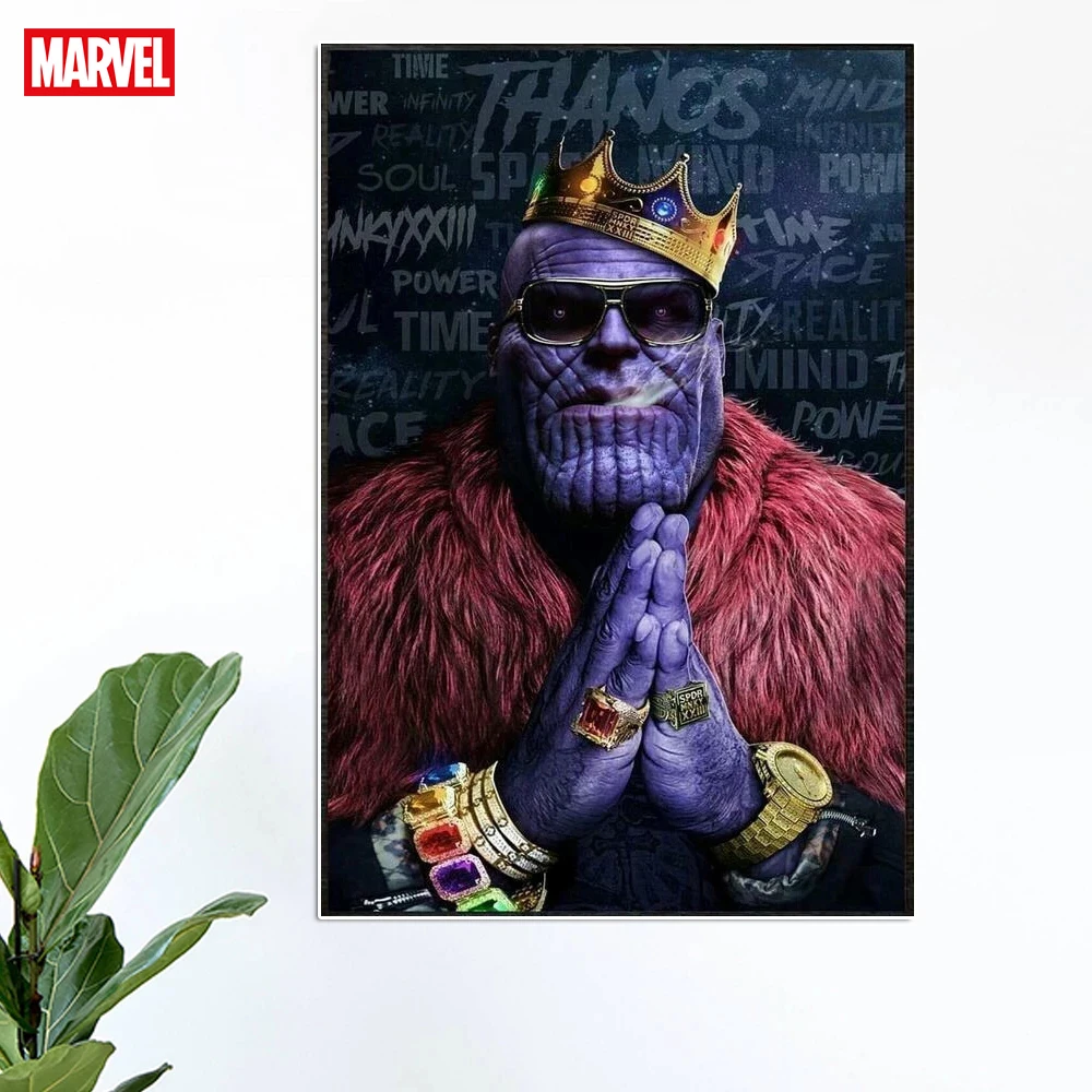 Brīnums Avengers Filmas Plakāts Un Drukas Thanos Ar Vainagu Supervaronis Audekla Apgleznošana Sienu Mākslas Dzīves Guļamistabu Mājas Dekori Cuadros