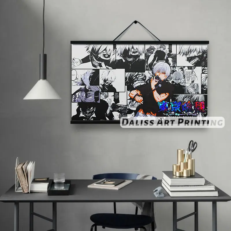 Audekls Tokijas Anime Vampīrs kaneki Bildes Mājas Apdare Gleznas Plakāts HD Izdrukas Sienas Mākslas Moduļu Dzīvojamā Istaba Rāmjiem