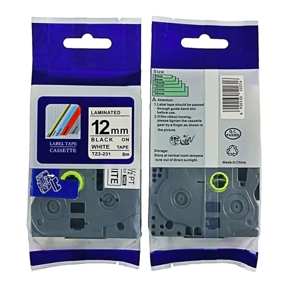 20PK TZ 231 TZe231 tz tape Saderīgu Brother P-Touch 12mm*8m tz231 Celtniecības marķējuma lentes