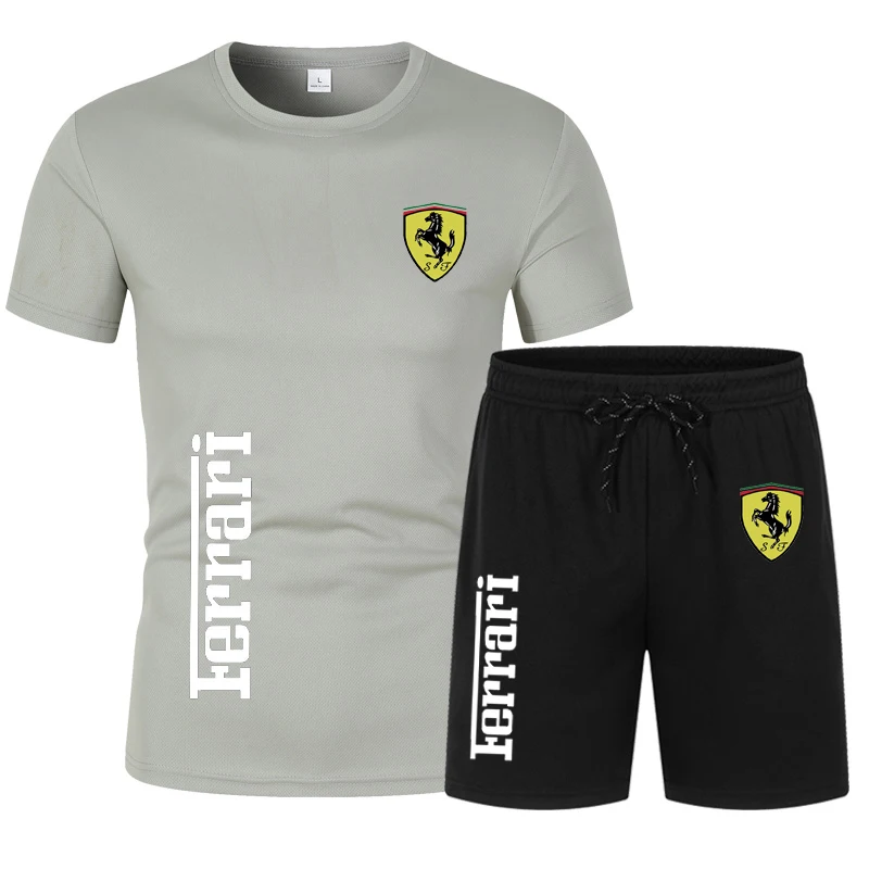 Vīriešu T-krekls + Šorti noteikts Vasaras Elpojošs Gadījuma T Krekls Darbojas Set Modes Drukāt Harajuku Vīriešu Sporta Tērps Ir 2021. Jaunās modes