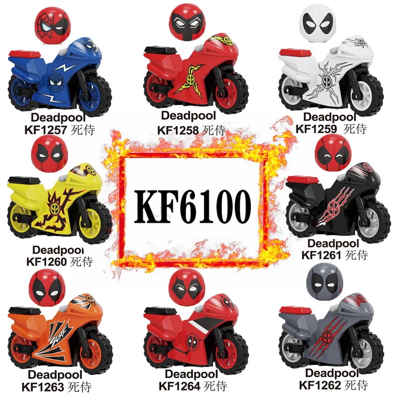 Veidošanas Bloku Sarkanu Kapuci Ghost Rider Ar Motociklu Ķieģeļi Skaitļi Bērniem Modelis Rotaļlietas Vadītājs KF6100