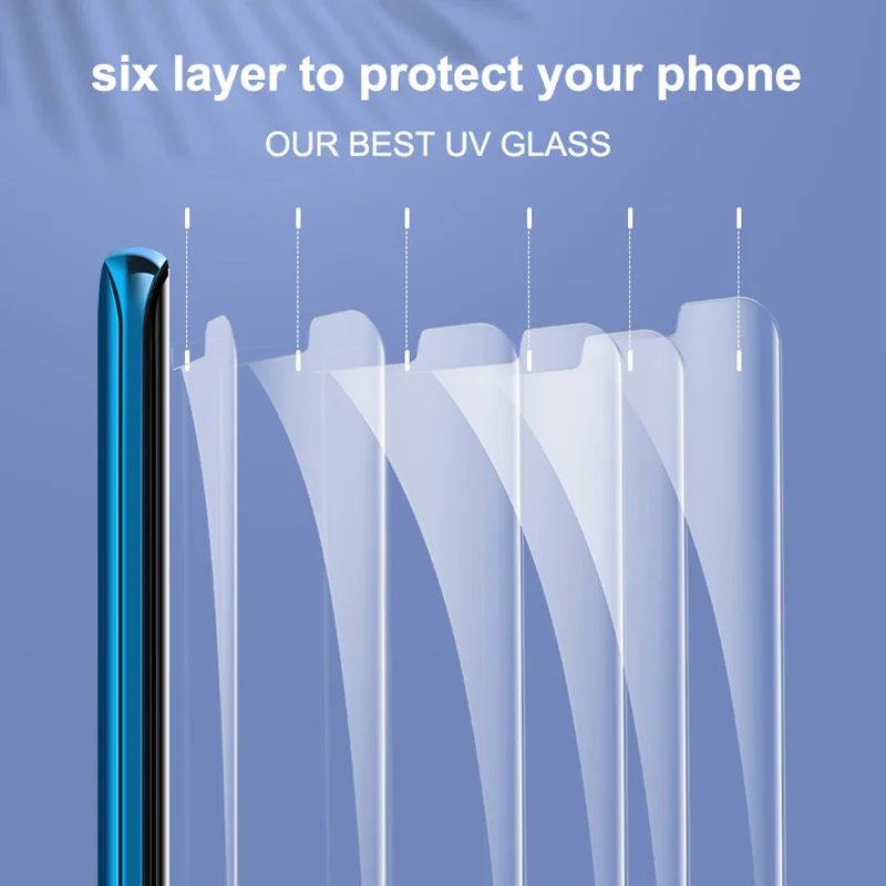 UV Šķidruma Pilna Līme Rūdīta Stikla Huawei P40 Pro P30 Ekrāna Aizsargs Vāks Huawei Mate 20 P40 P30 Pro Lite Stikla Plēves