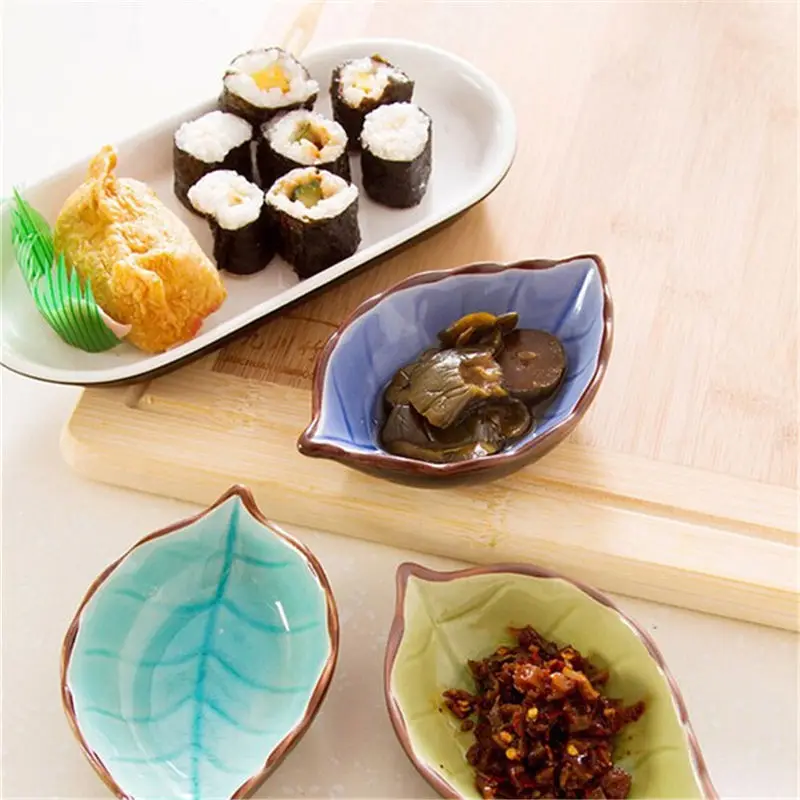 Handcraft Radošo Lapas Keramikas Plāksnes Japāņu Suši Ēdienus, Uzkodas Virtuves Etiķis, Garšvielas Mērce Ķīnas Dinnerware