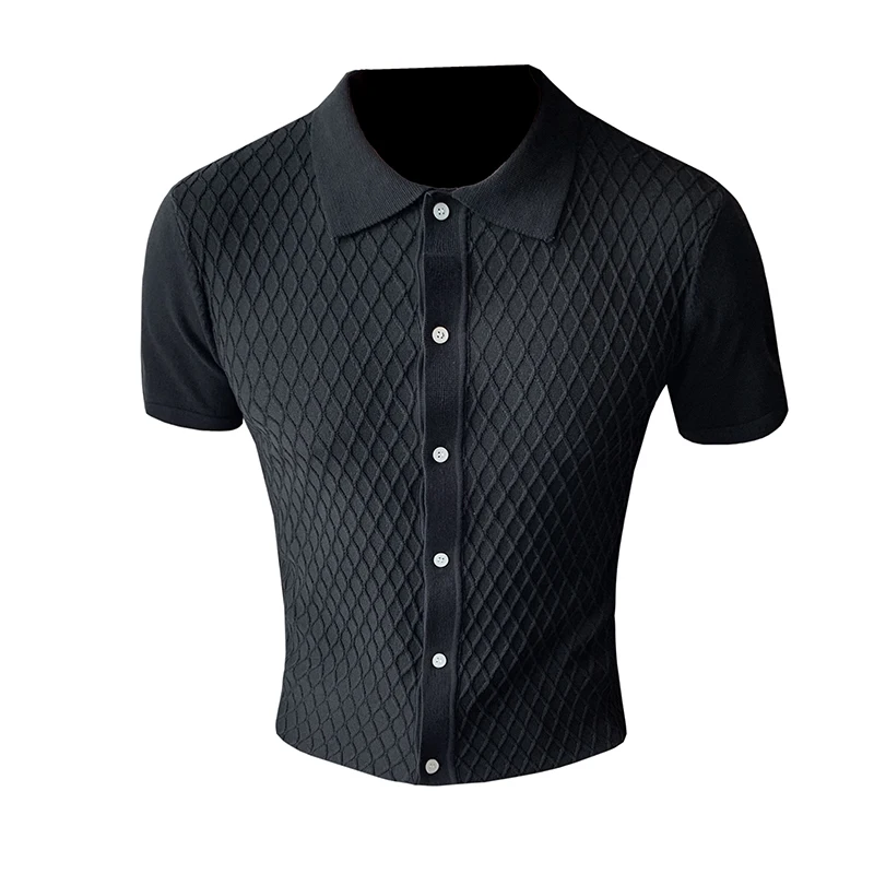Britu Stila Modes Tīkla Trikotāžas Polo Vīriešu Apģērbu 2021 Vienkārši Nolocīt Apkakles Slim Fit Gadījuma Tee Kreklu Homme Īsām Piedurknēm