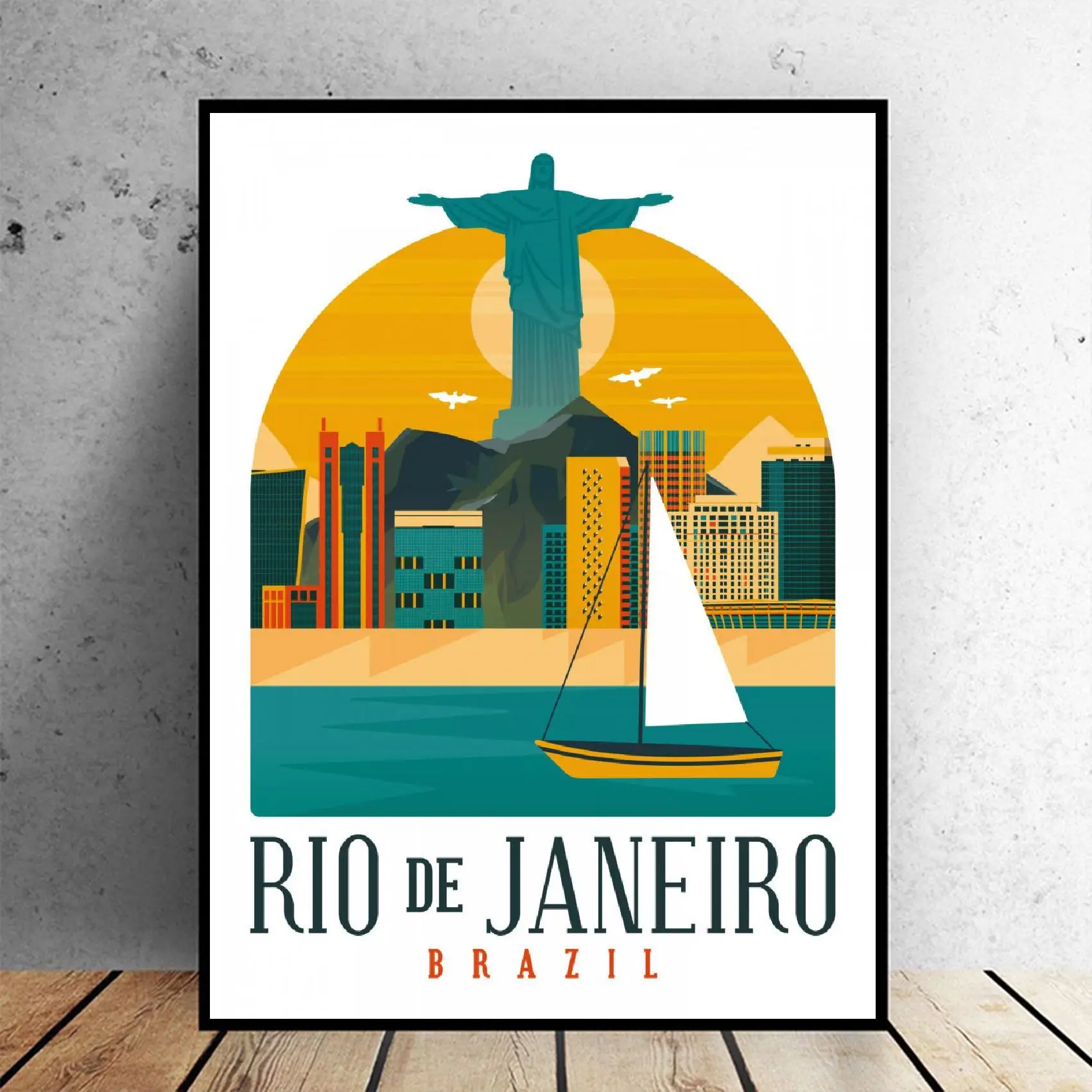 Retro Vintage Rio, Brazīlijā Audekls Drukāt Sienas, Mākslas Plakātu, Attēlu, Modernās Guļamistabas, Dzīvojamā Istaba Apdare, Bez Rāmja