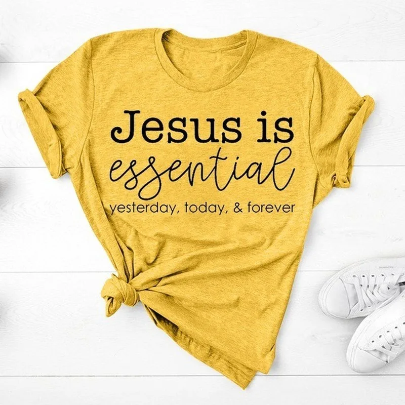 Jēzus Ir Būtiski Vēstuli Izdrukāt, T Krekls Sievietēm Ar Īsām Piedurknēm O Kakla Zaudēt Tshirt Vasaras Sieviešu Tee Krekls Topi Camisetas Mujer