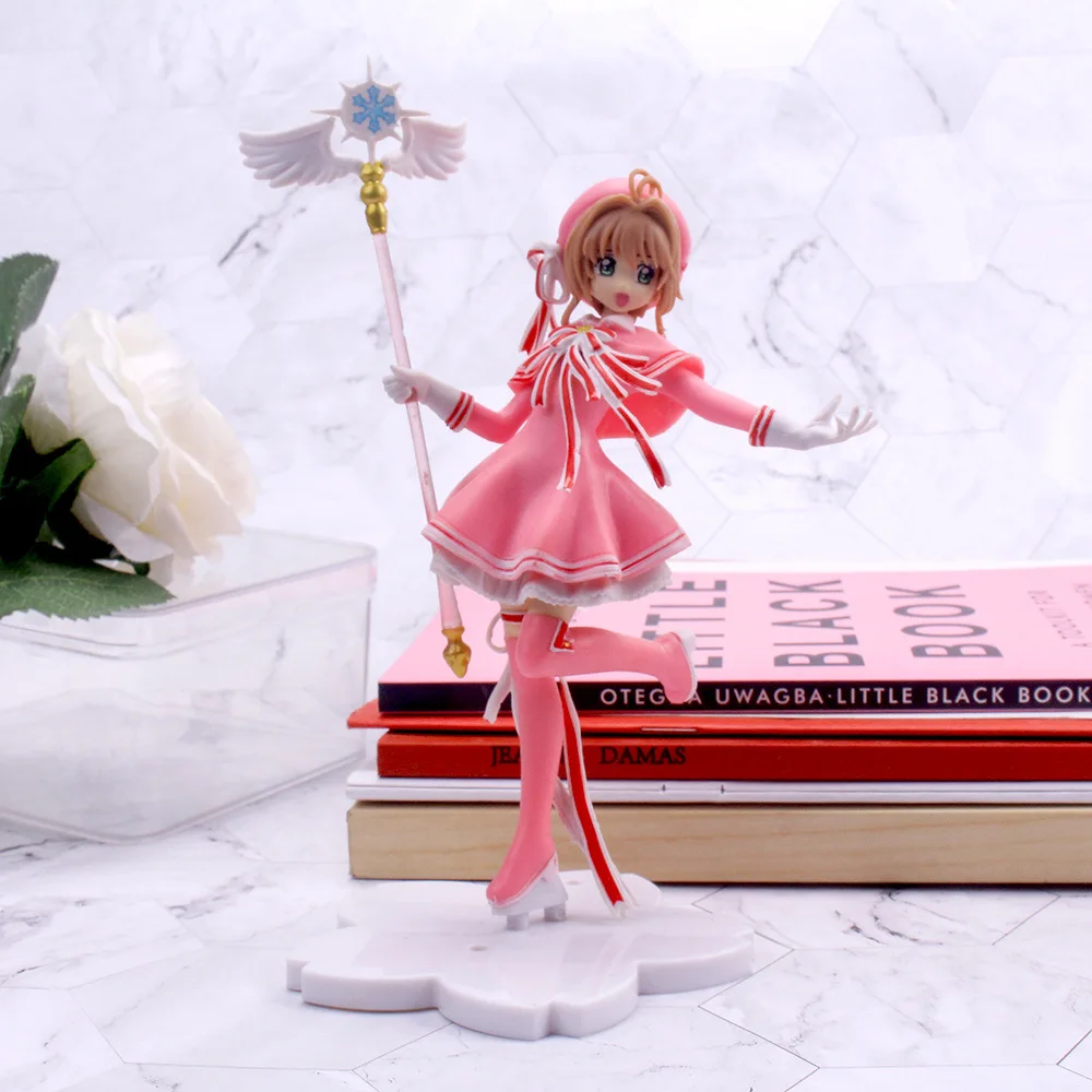 Japānas Anime 16cm Jauki Kartes Sagūstītāja PVC Rīcības Attēls Modeļi Cardcaptor Burvju Nūjiņu Meitenes Kūka Apdare Attēls Rotaļlietu, mazulis Dāvanu