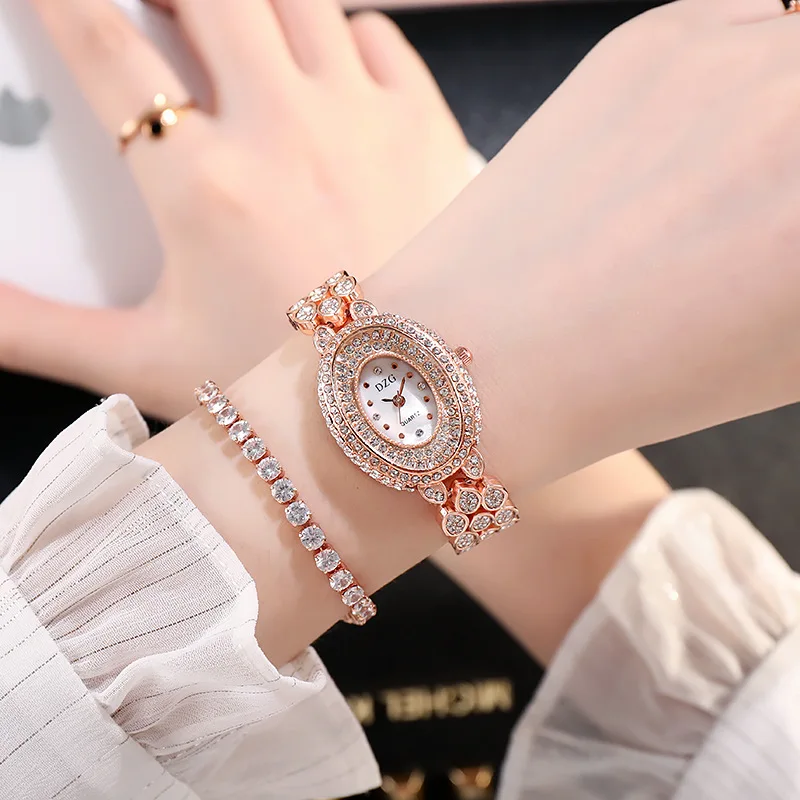 Modes Sieviešu pulkstenis ar Dimantu Skatīties Dāmas Top Luksusa Zīmolu Dāmas Gadījuma Sieviešu Aproce Kristāla Pulksteņi Relogio Feminino