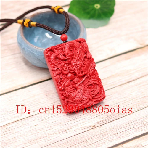 Dragon Phoenix Kulons, Kaklarota, Ķīnas Dabas Red Organisko Cinobra Budisms Amuletu Šarmu Juvelierizstrādājumu Modes Sieviete Dāvanas